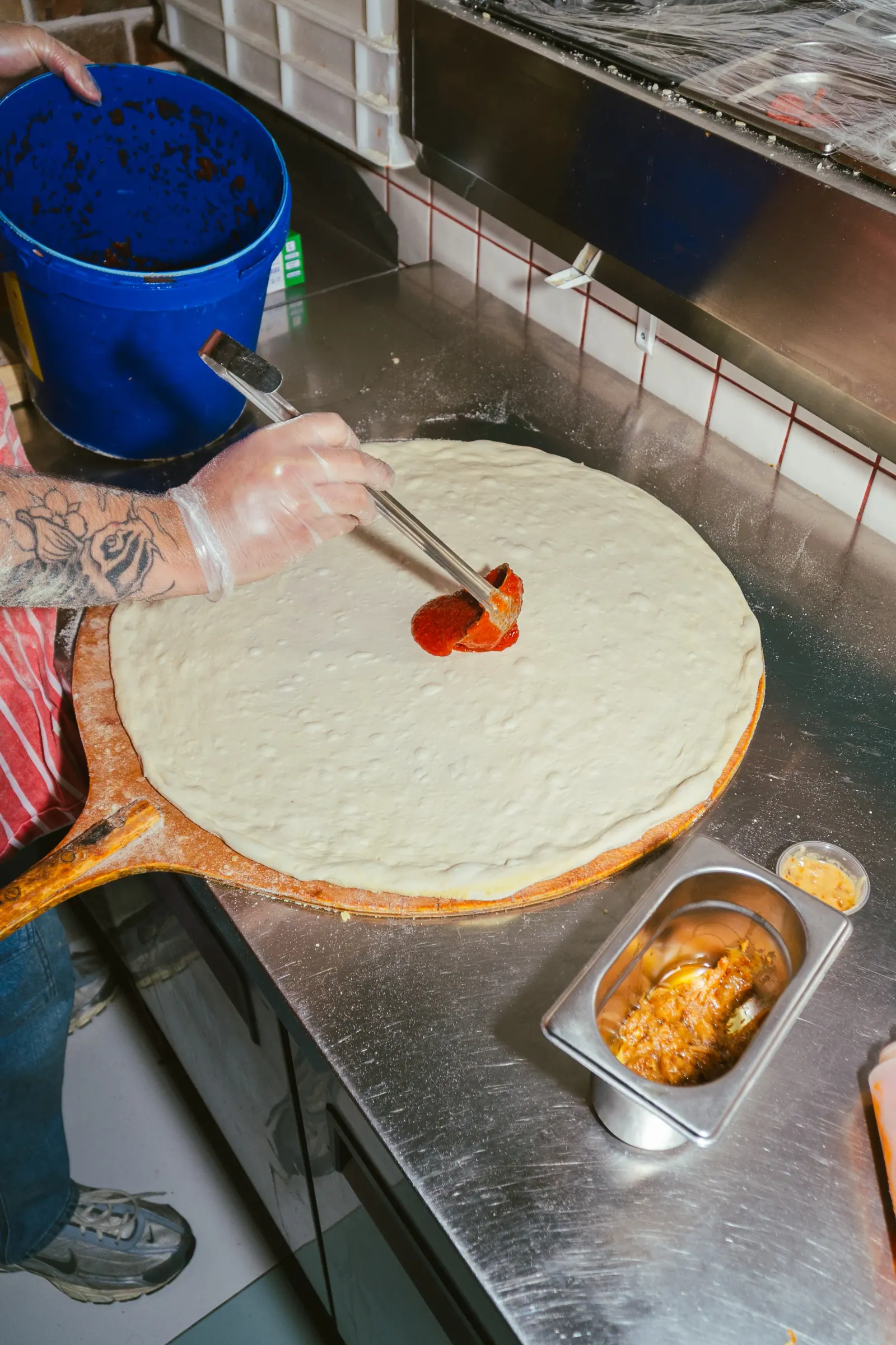 Detail of the Frankie's Slice Shop counter